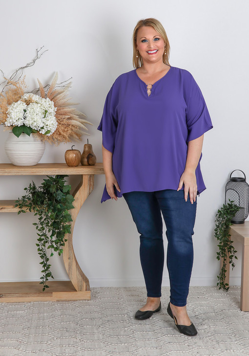 Plus Size Purple Kaftan Top