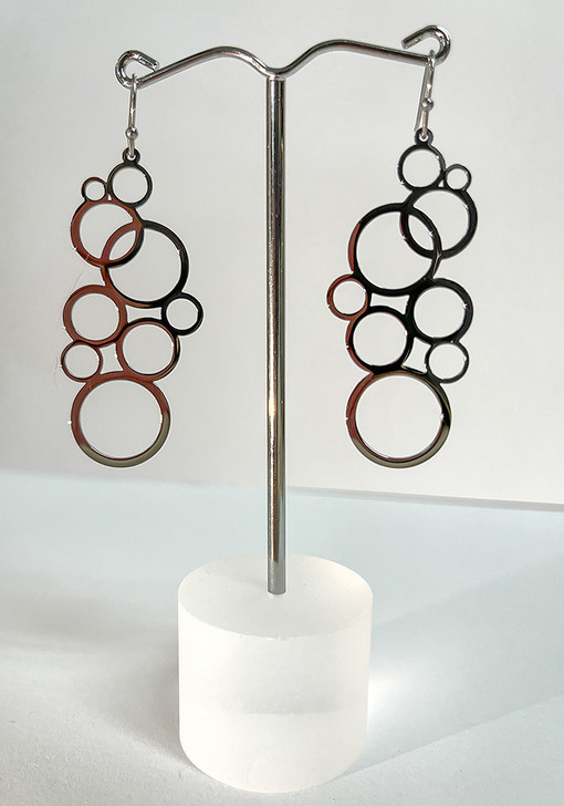 Silver Floating Bubbles Drop Earrings