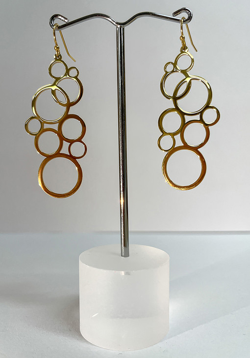 Gold Floating Bubbles Drop Earrings