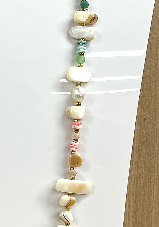 Pastel Seashells and Freshwater Pearls Necklace