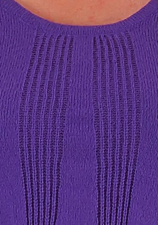 Plus Size Purple Contrast Weave Jumper