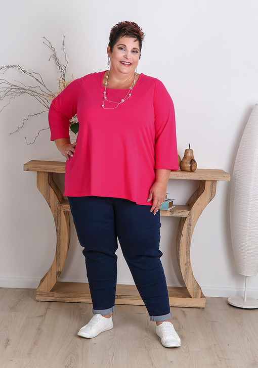plus size fuchsia cotton top