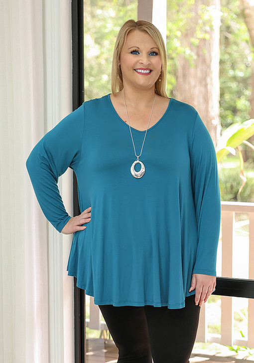 Plus Size Teal Swing Top