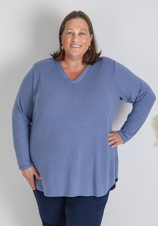 Cornflower Blue V Neck Sweater