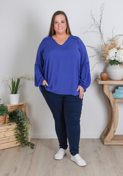 Plus Size Long SleeveWork Top