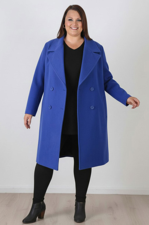 Plus size blue winter coat