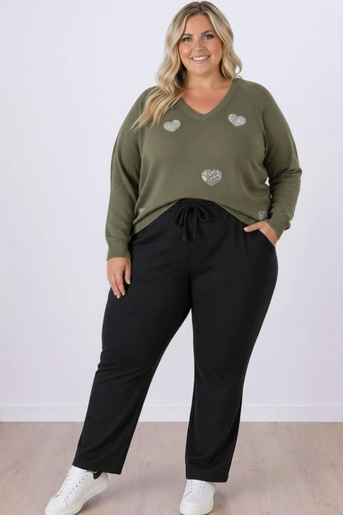 Plus Size Black fleece yoga pants Sizes 18 to 32 