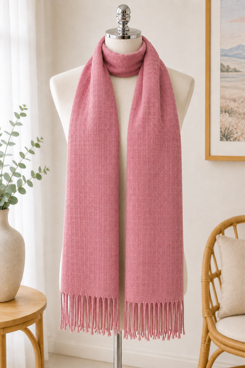 Textured Winter Coral Scarf