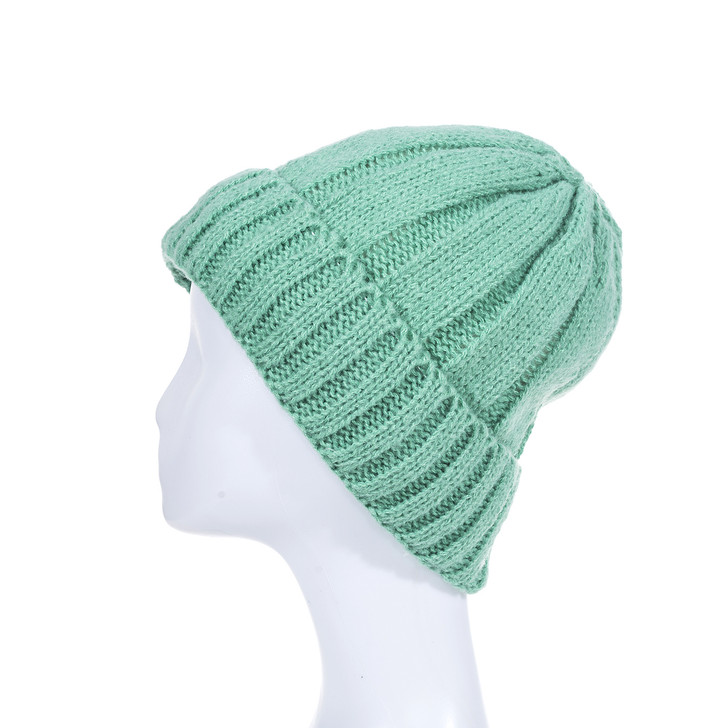 Mint Green Ribbed Knit Beanie