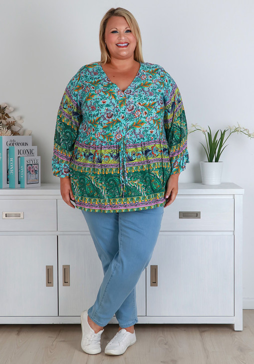 Plus Size Paisley Boho Top