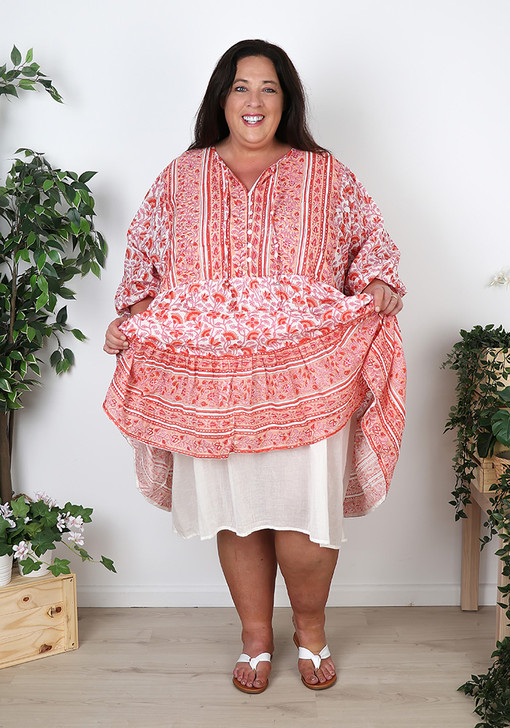 Plus Size Boho Cotton Tier Dress