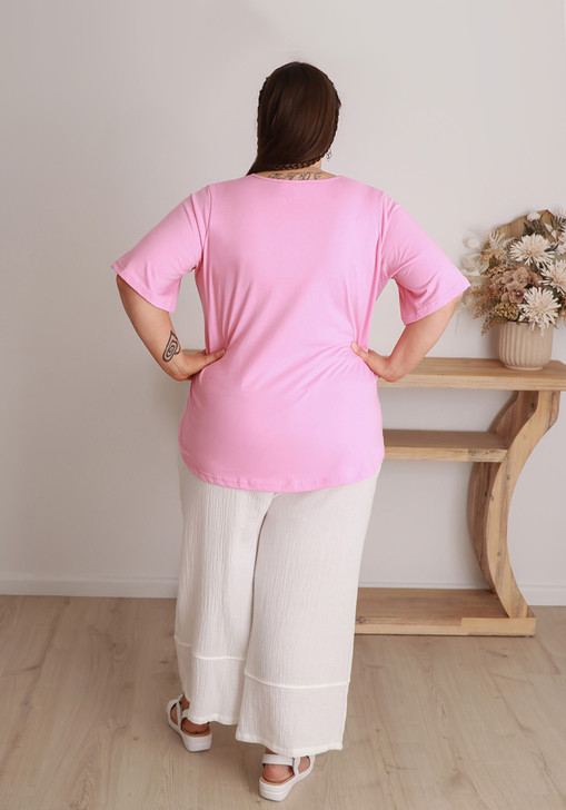 Plus Size White Textured Casual Pant