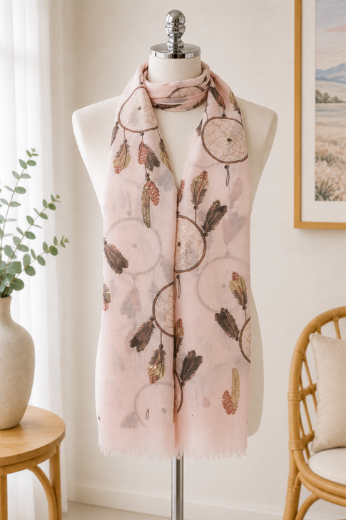 Pink Dreamcatcher Scarf