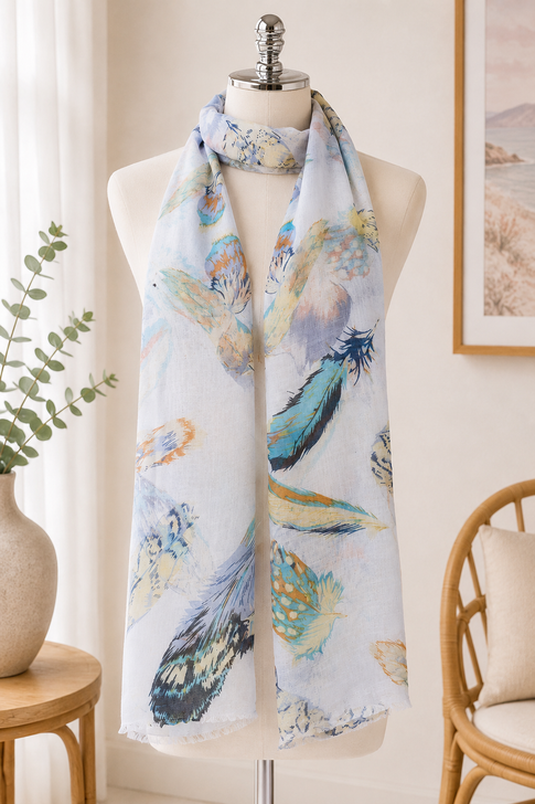 White Feather Scarf