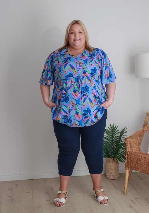 Plus Size Purple Vibes Tie Waist Top