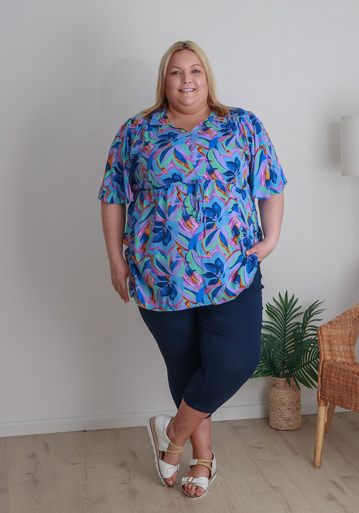 Plus Size Purple Vibes Tie Waist Top