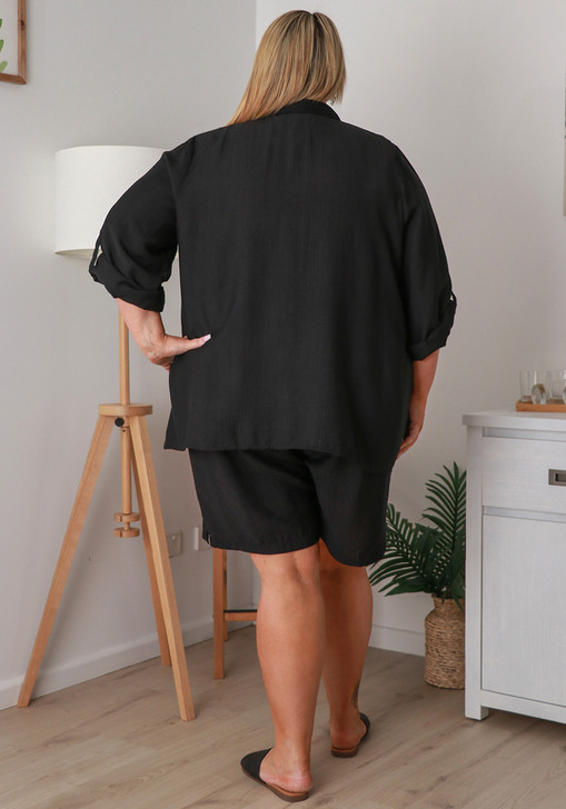 Plus Size Black Dress Shorts