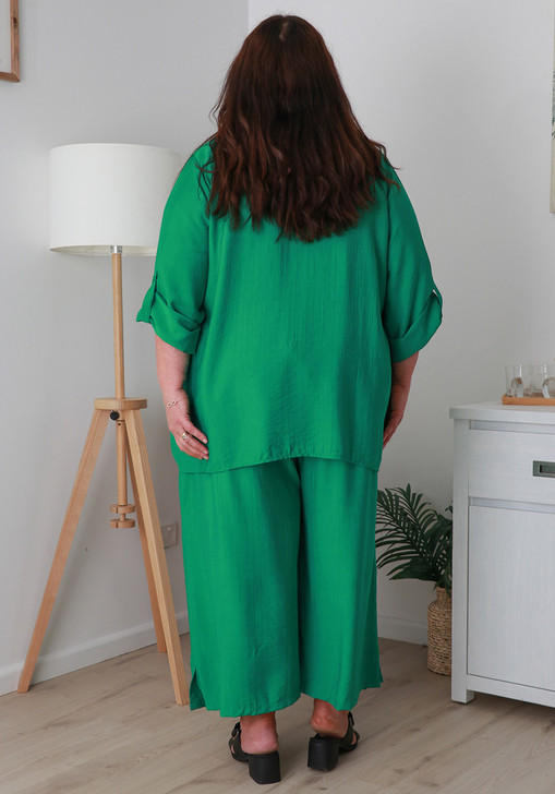 Plus Size Bright Green Mid Length Dress Pant