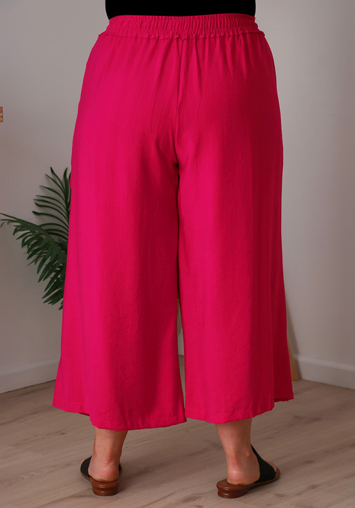 Plus Size Magenta Pink Mid Length Dress Pant