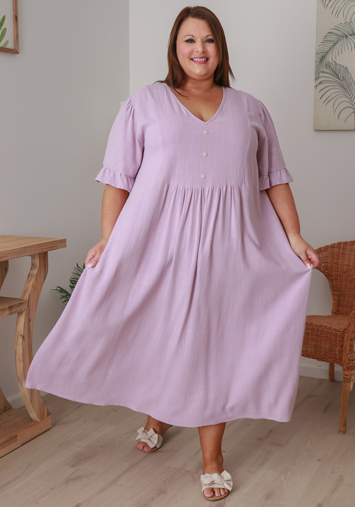 Plus Size Lilac Summer Dress Curvaceous
