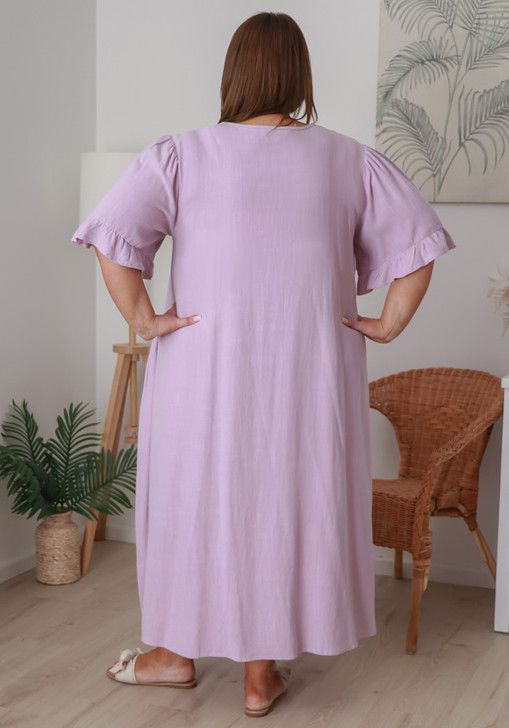 Plus Size Lilac Summer Dress Sizes 18-32