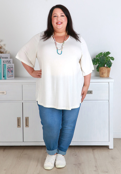 Plus Size Ivory Bamboo Tee