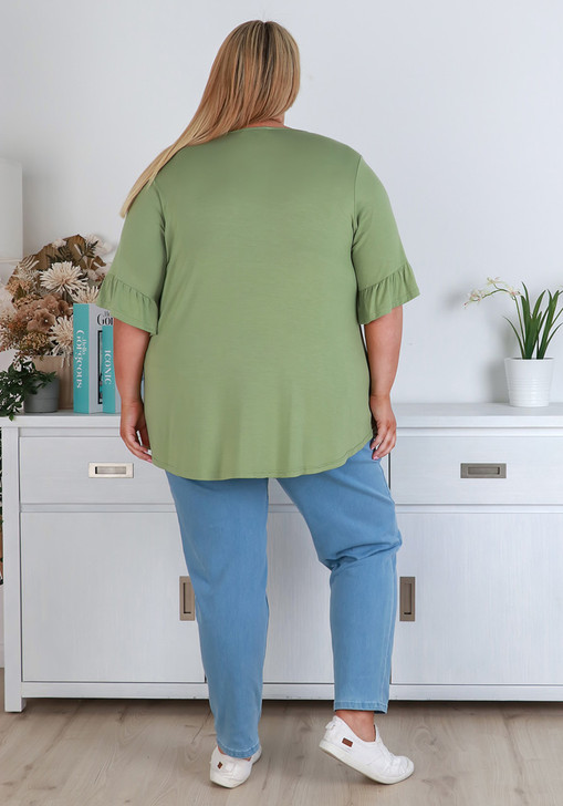 Plus Size Tee With Frill Sleeves