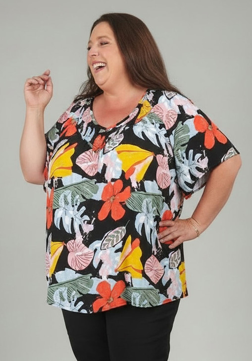 Bold Floral Flowy Top
