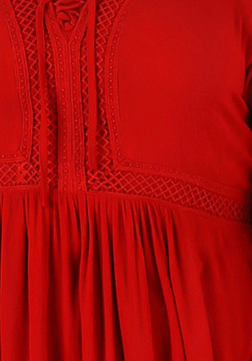 Plus Size Dark Red Corset Lace Top