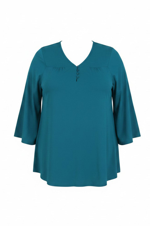 Plus Size Teal Elbow Sleeve Top Sizes 18 to 32
