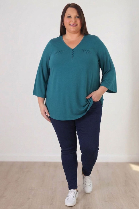 Plus Size Teal Relaxed Fit Top Curvaceous 