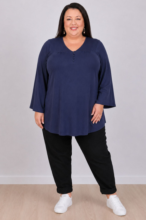 Relaxed Fit Top In Dark Blue