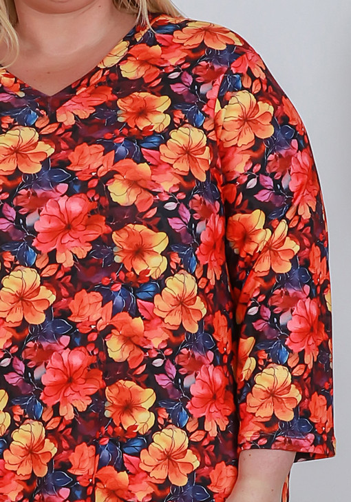 Plus Size Super Soft Autumn Floral Matching Set