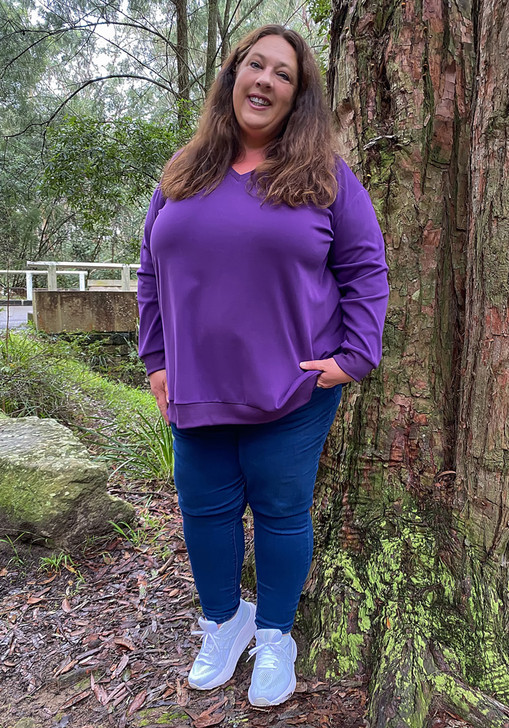 Plus Size Super Soft Purple Sweater Top
