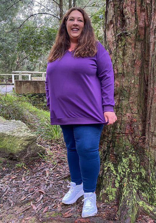 Plus Size Super Soft Purple Sweater Top