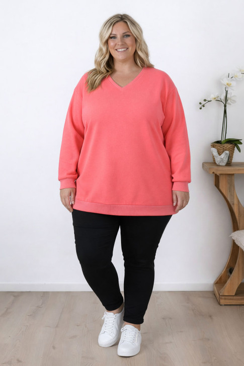 Plus Size Super Soft Peach Sweater Top