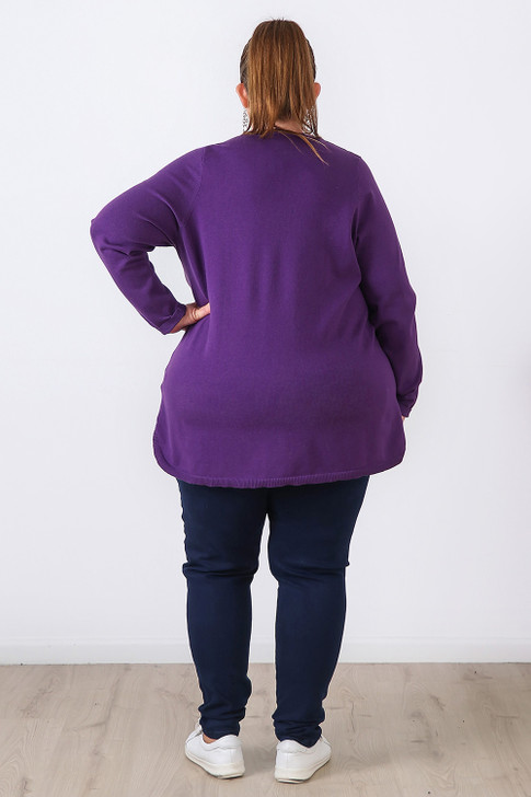 Plus Size Long Sleeve Top In Purple