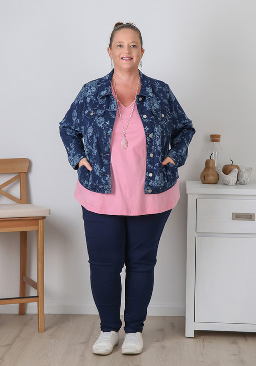 plus size light pink curved hem tee