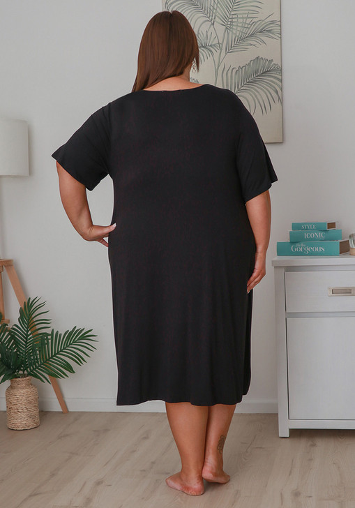 Plus Size Bamboo Nightie In Black
