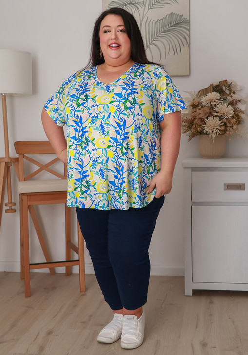 plus size Stretch Bamboo Tee In Lemon Tree 