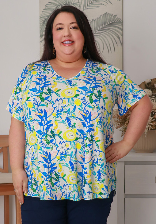 plus size Stretch Bamboo Tee In Lemon Tree 