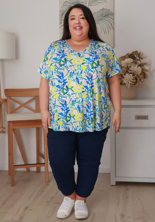 plus size Stretch Bamboo Tee In Lemon Tree 