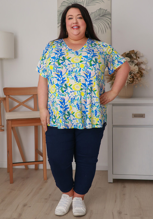 plus size Stretch Bamboo Tee In Lemon Tree 