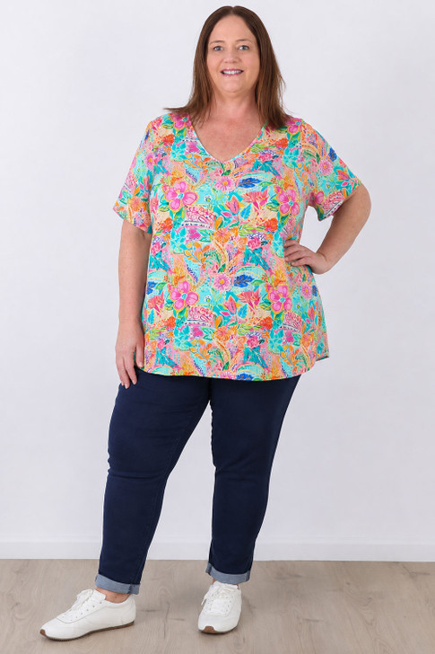 plus size Bamboo Tee In Sundrenched Floral 