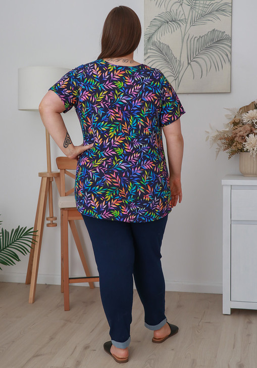Plus Size Multi Leaf Short sleeve bamboo tee 