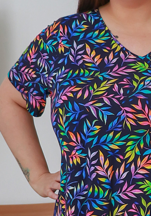 Plus Size Multi Leaf Short sleeve bamboo tee 