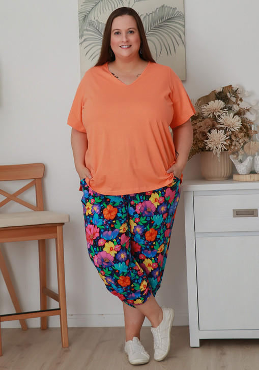 Fun Floral Bamboo Ruched Pants