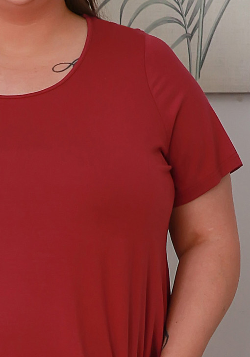 Plus Size Scoop Neck Bamboo Tee in Boysenberry