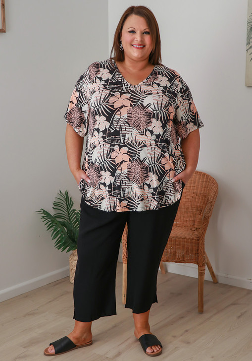 Plus Size Summer Days Black Pants