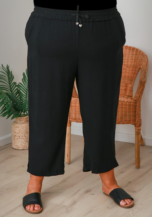 Plus Size Summer Days Black Pants